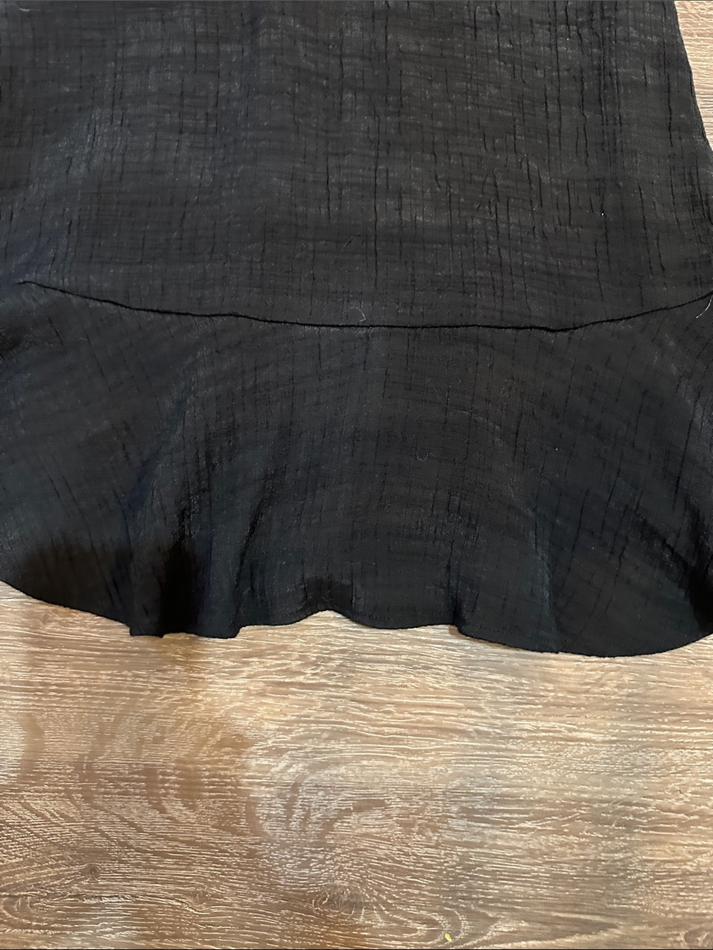 1. State Black Button-Front Ruffle Hem Mini Dress - Picture 13 of 15
